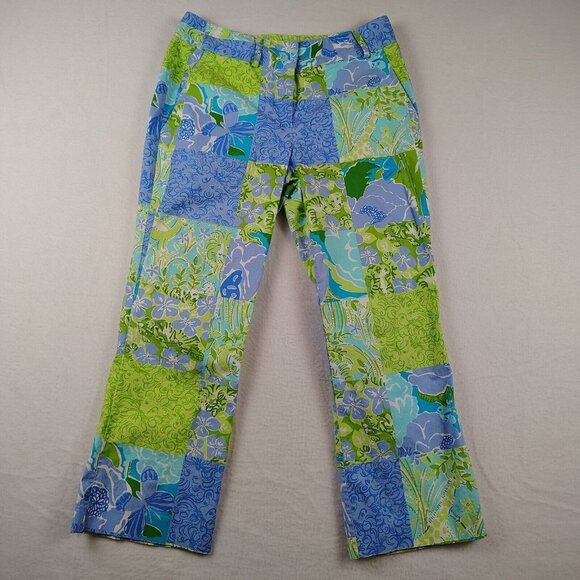 Lilly Pulitzer Pants - Vintage Lilly Pulitzer Patchwork Pants Sz 0 Floral Zoo Print Cropped